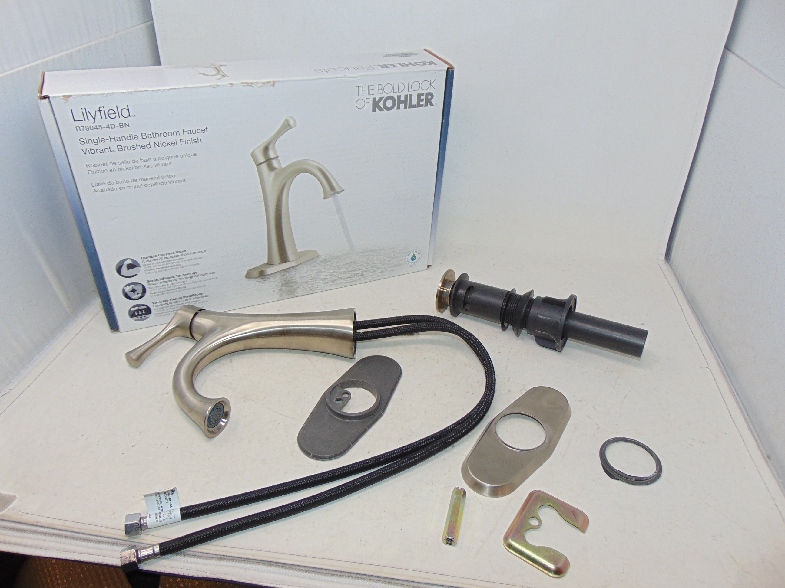 KOHLER Lilyfield Brushed Nickel 1Handle Single Hole/4in Centerset